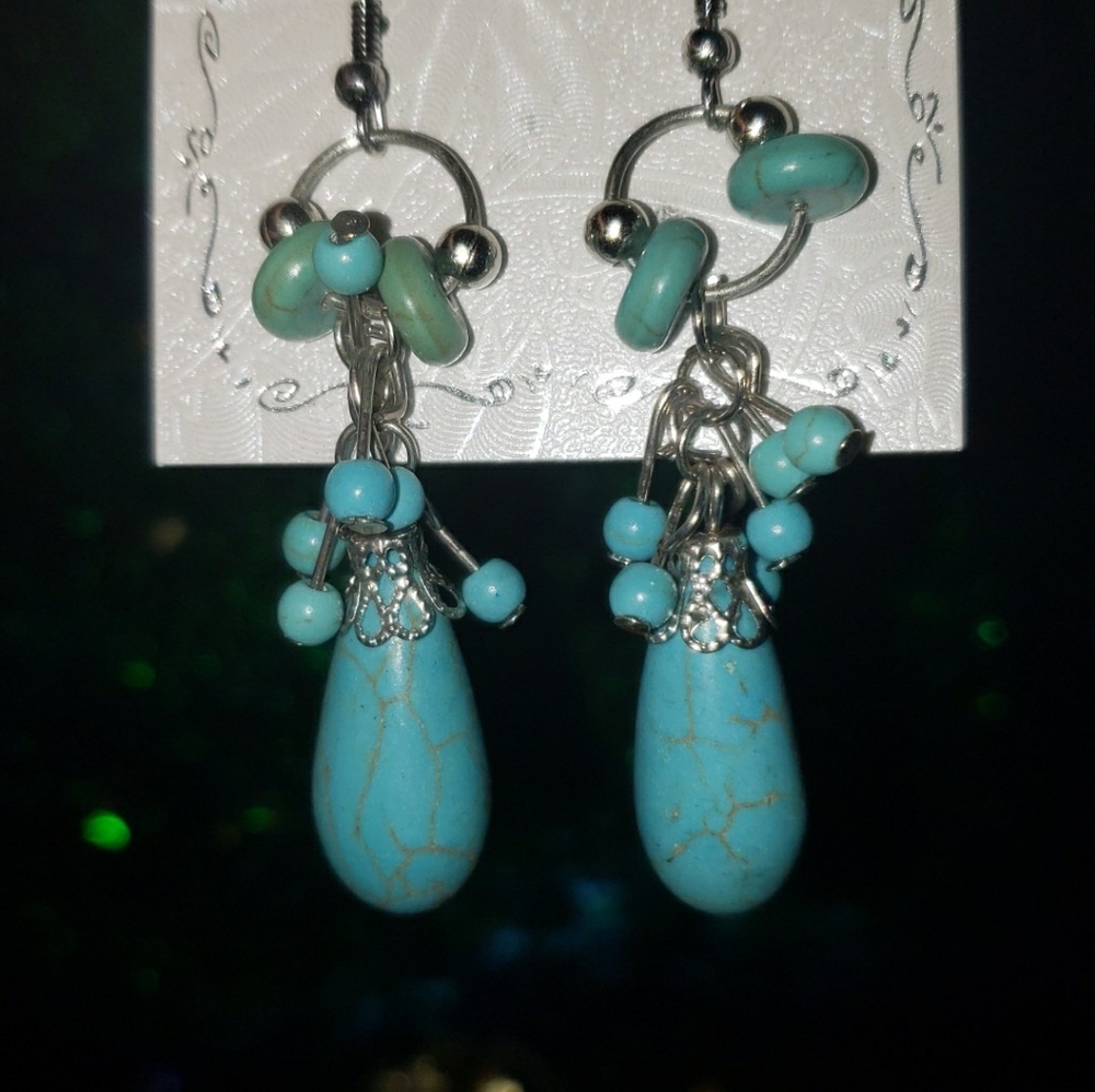 Turquoise drop fashion dangle Earrings